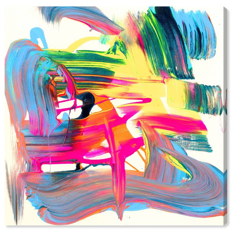 Wynwood Studio 'Caim to Fame' Abstract Wall Art Canvas Print Paint - White, Yellow