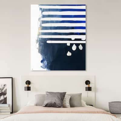 Wynwood Studio 'Oceanico' Abstract Wall Art Canvas Print Paint - Blue, White