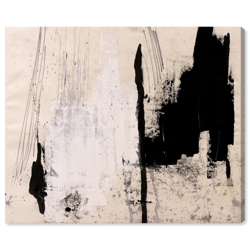Wynwood Studio 'Cascading Shade' Abstract Wall Art Canvas Print Paint - Black, White