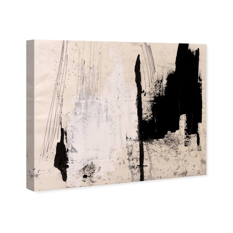 Wynwood Studio 'Cascading Shade' Abstract Wall Art Canvas Print Paint - Black, White