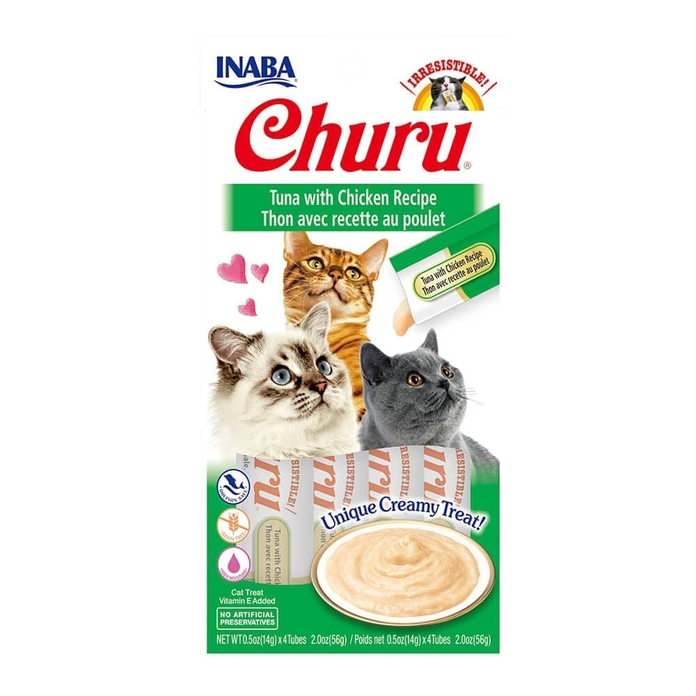 INABA CIAOCreamy Tuna & Chicken Cat Treat w/ Vitamin E, 2 oz (Tuna ...