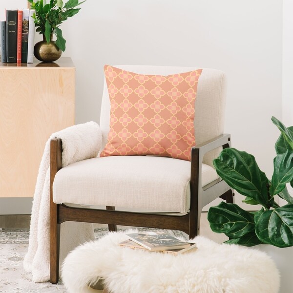 Deny Designs Italy Peach Geometric Tile Throw Pillow (6 size options)