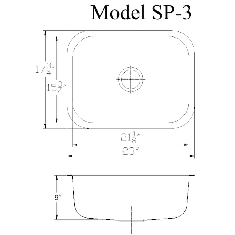 Premium Undermount 16 Gauge Stainless Steel 23" Single Bowl Kitchen Sink with Grid and strainer