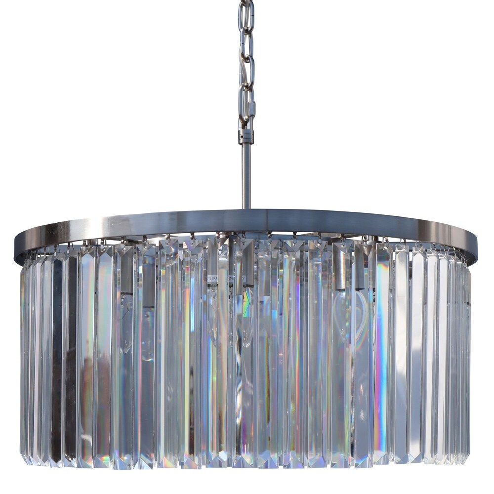 Lightupmyhome D'Angelo 12 Light Round Glass Crystal Chandelier, Clear Glass Lightupmyhome D'Angelo 12 Light Round Glass Crystal Chandelier, Clear Glass