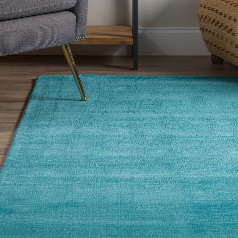 Addison Garrett Solid Blue Area Rug