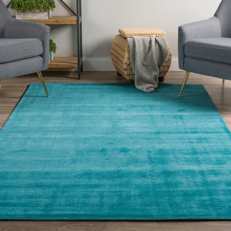 Addison Garrett Solid Blue Area Rug