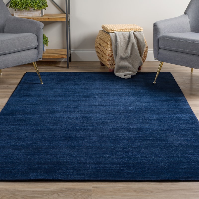 Addison Garrett Solid Blue Area Rug