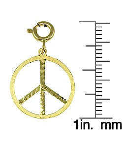 14K White Gold 3-D Peace Symbol Charm