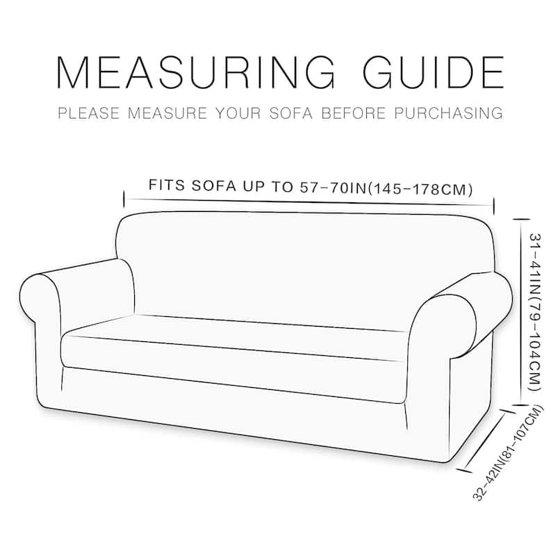 Enova Home Ultra Soft Rhombus Jacquard Polyester Spandex Fabric Box Cushion Loveseat Slipcover - N/A