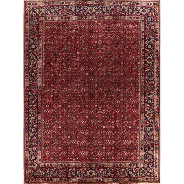 Shop Vintage Red Tabriz Persian Area Rug Handmade Living Room
