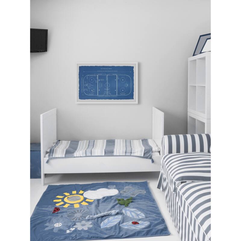 'Ice Hockey Rink Blueprint' Framed Painting Print