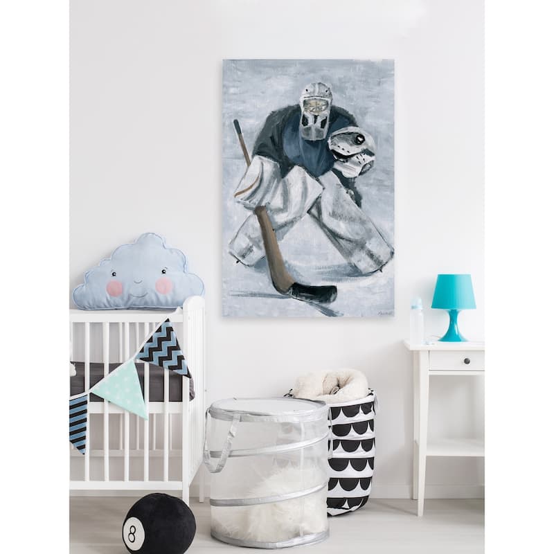 'Ice Hockey Goaltender' Painting Print on Wrapped Canvas