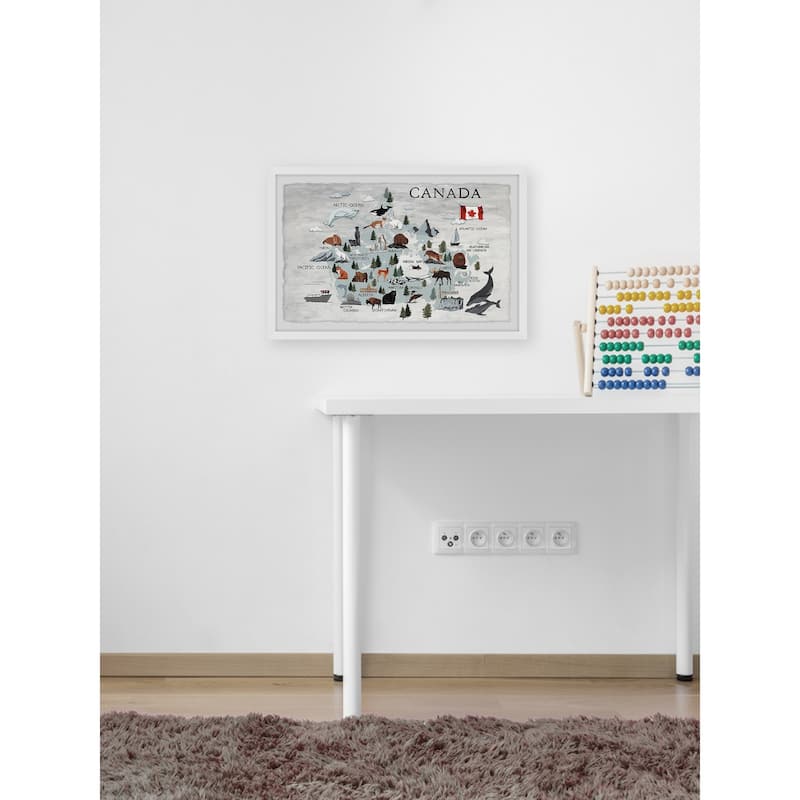 'Wild Canada Map' Framed Painting Print