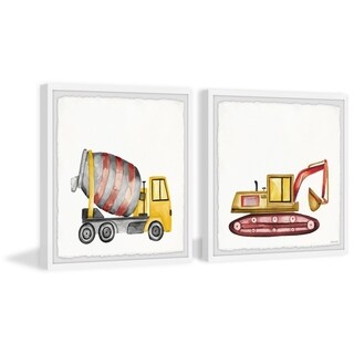 Mixer Truck And Excavator Diptych - Bed Bath & Beyond - 30802627