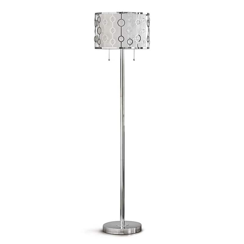 GLIMMER 2-light Metal and Crystal Floor Lamp - 61"H