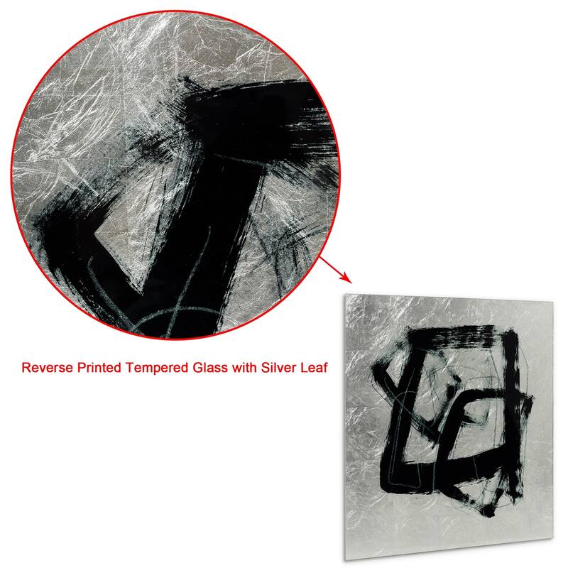 Tessellation Abstract Wall Art Printed on Tempered Glass & Silver Leaf