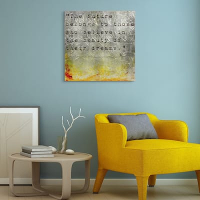 "Future" Words & Quotes Wall Art Print on Tempered Glass & Silver Leaf
