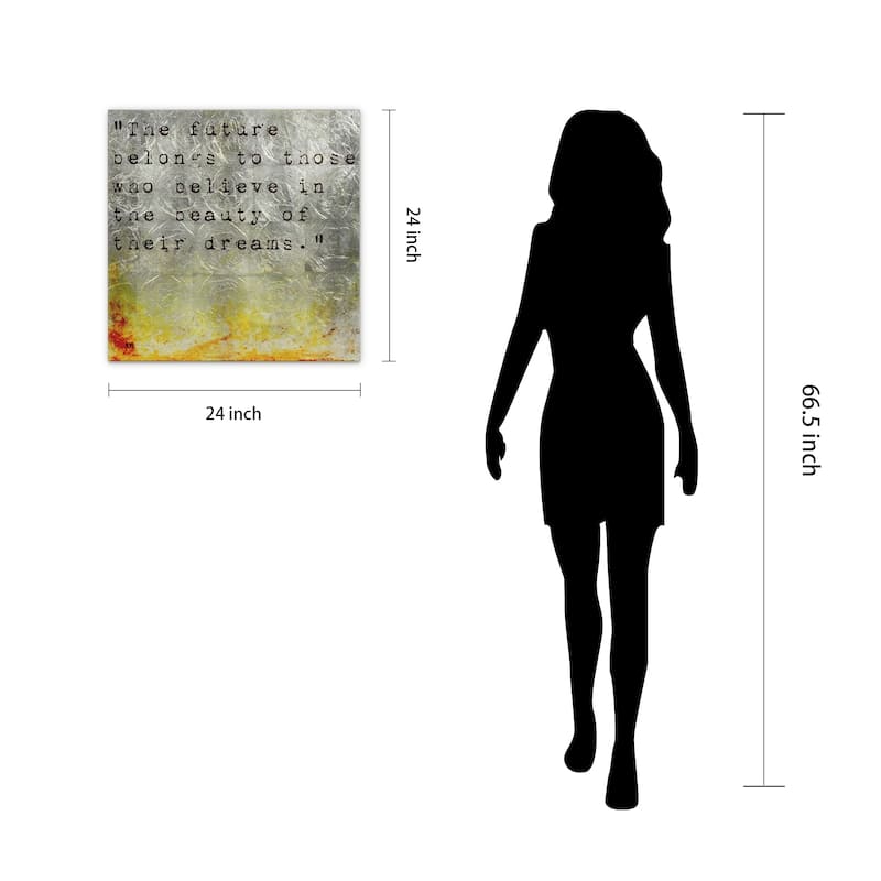 "Future" Words & Quotes Wall Art Print on Tempered Glass & Silver Leaf