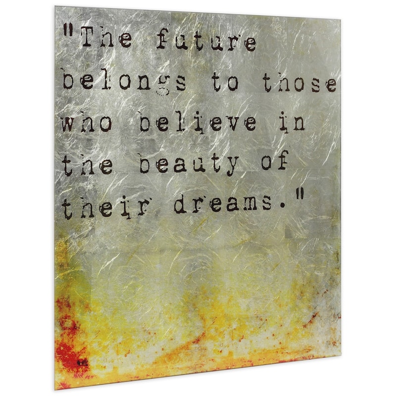 "Future" Words & Quotes Wall Art Print on Tempered Glass & Silver Leaf