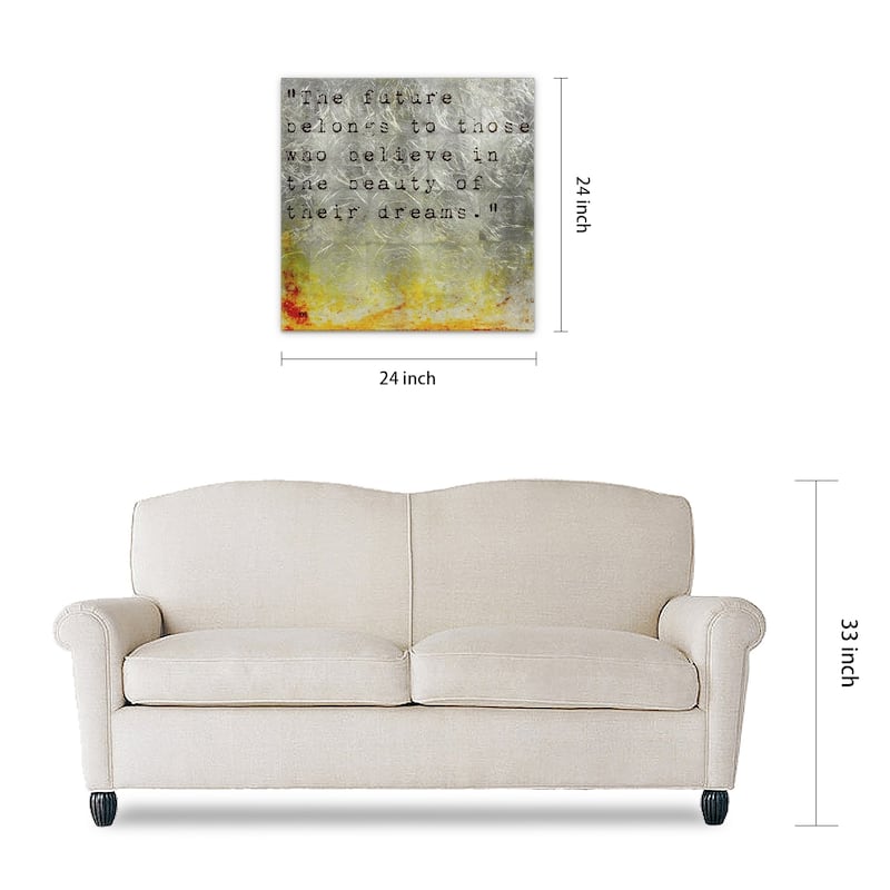 "Future" Words & Quotes Wall Art Print on Tempered Glass & Silver Leaf