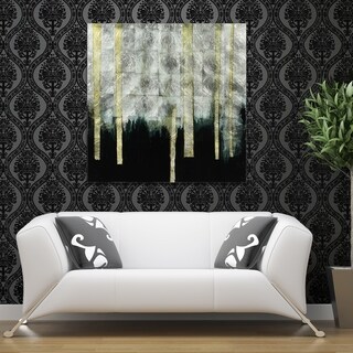 Treeline Abstract Wall Art Printed on Tempered Glass & Silver Leaf