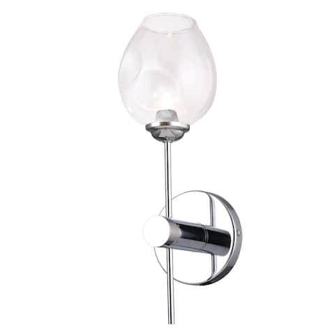 1LT Wall Sconce, PC Finish w/ Clear Glass