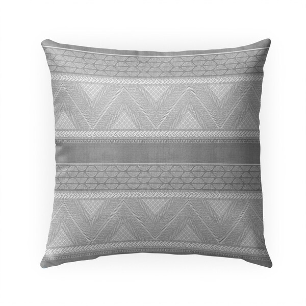 ARTISAN TRIBAL GREY Indoor|Outdoor Pillow By Becky Bailey - 18X18