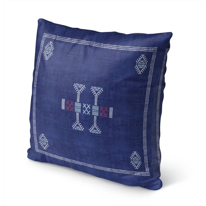 MOROCCAN KILIM INDIGO Indoor|Outdoor Pillow By Kavka Designs - 18