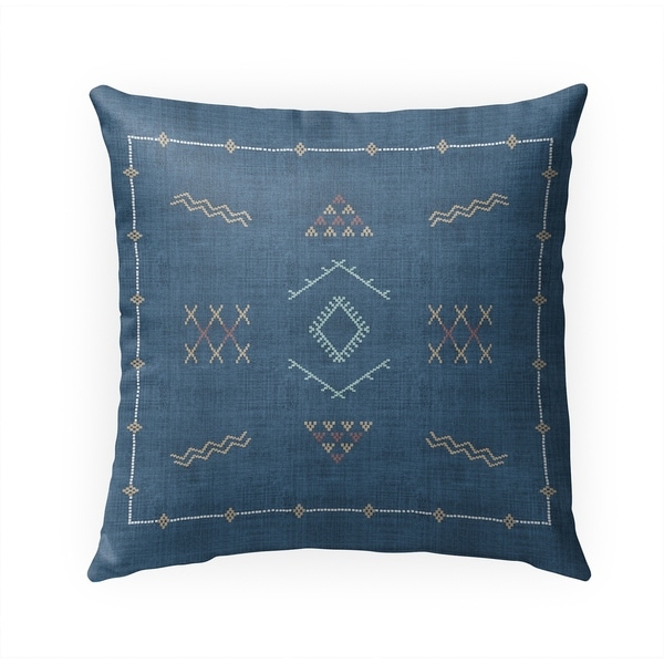 MARRAKESH KILIM INDIGO Indoor|Outdoor Pillow By Becky Bailey - 18X18
