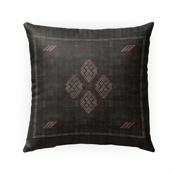 KILIM BLACK Indoor|Outdoor Pillow By Becky Bailey - 18X18