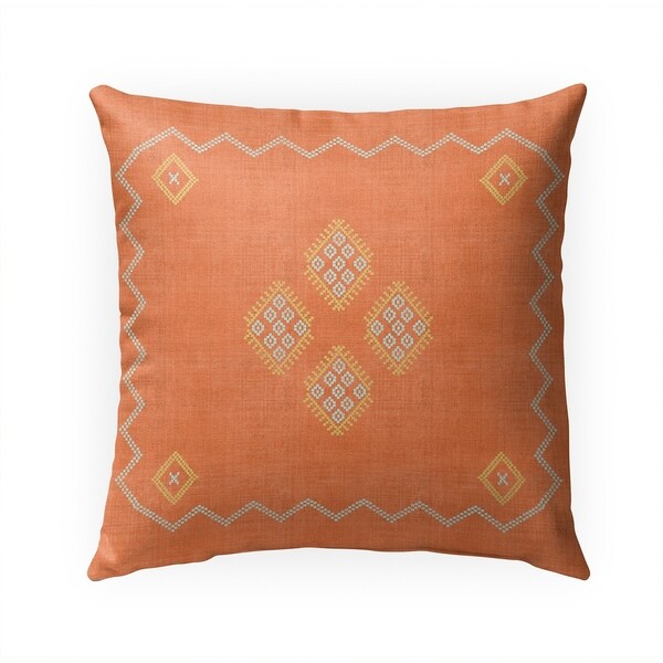 KILIM ORANGE Indoor|Outdoor Pillow By Becky Bailey - 18X18