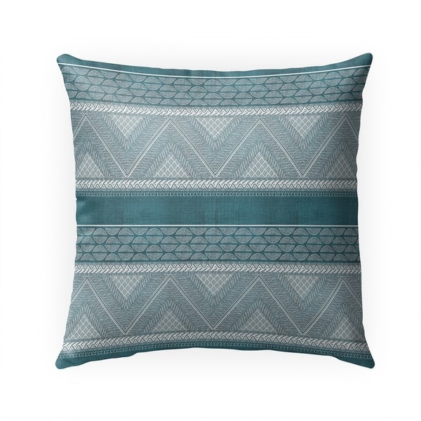 slide 1 of 6, ARTISAN TRIBAL TURQUOISE Indoor|Outdoor Pillow by Kavka Designs - 18X18
