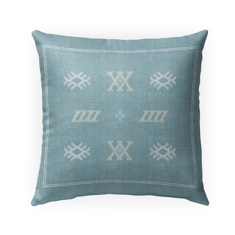 CASABLANCA KILIM AQUA Indoor Outdoor Pillow by Kavka Designs - 18X18