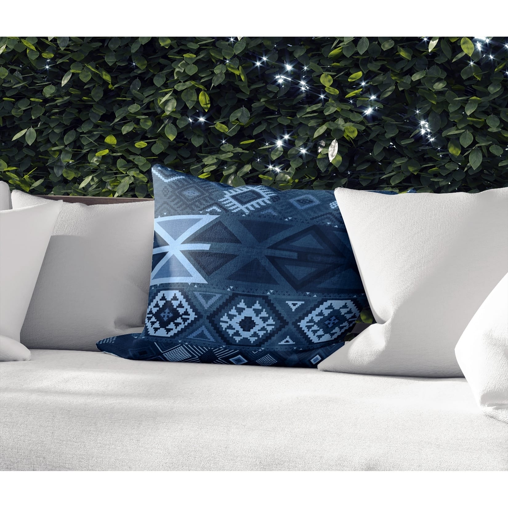 AZTEC TRIBAL INDIGO Indoor|Outdoor Pillow By Kavka Designs - 18