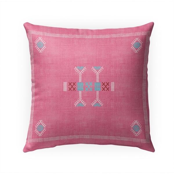 MOROCCAN KILIM PINK Indoor|Outdoor Pillow By Becky Bailey - 18X18