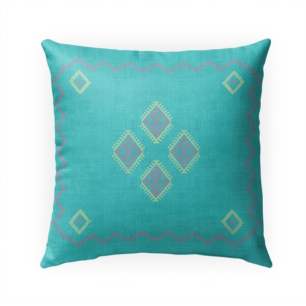 KILIM AQUA Indoor|Outdoor Pillow By Becky Bailey - 18X18