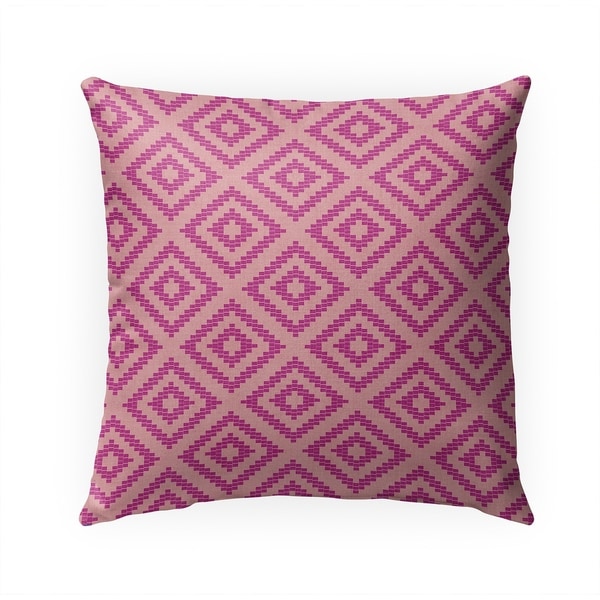 STAIRSTEP DIAMOND PINK Indoor|Outdoor Pillow By Becky Bailey - 18X18