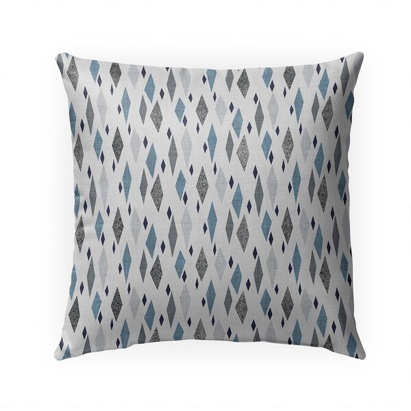 DANISH DIAMOND BLUE GREY Indoor|Outdoor Pillow By Becky Bailey - 18X18