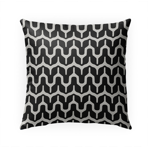 MARIA BLACK AND BEIGE Indoor|Outdoor Pillow By Becky Bailey - 18X18