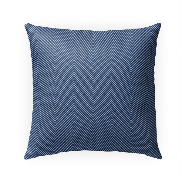 STITCHED ZIG ZAG TRIBAL INDIGO Indoor|Outdoor Pillow By Becky Bailey - 18X18