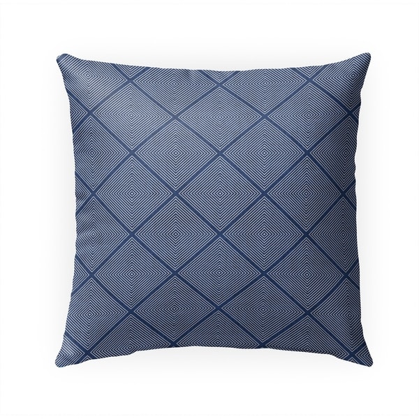 STICH TRIBAL DIAMOND INDIGO Indoor|Outdoor Pillow By Becky Bailey - 18X18