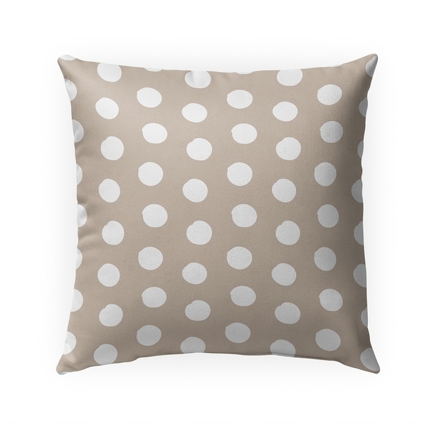 BIG POLKA DOTS TAN Indoor|Outdoor Pillow By Becky Bailey - 18X18