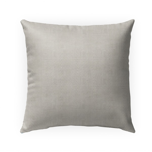 STITCHED ZIG ZAG TRIBAL CREAM Indoor|Outdoor Pillow By Becky Bailey - N/A - 18X18