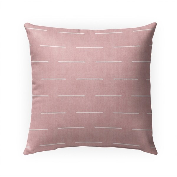 BLOCK PRINT LINES PINK Indoor|Outdoor Pillow By Becky Bailey - 18X18