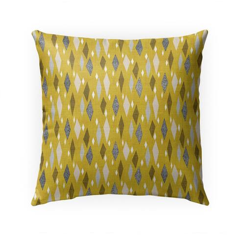 DANISH DIAMOND MUSTARD Indoor Outdoor Pillow by Kavka Designs - 18X18