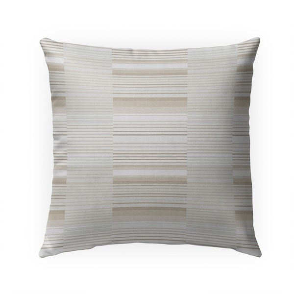 BAUHAUS STRIPE BEIGE SMALL SCALE REPEAT Indoor|Outdoor Pillow By Becky Bailey - 18X18