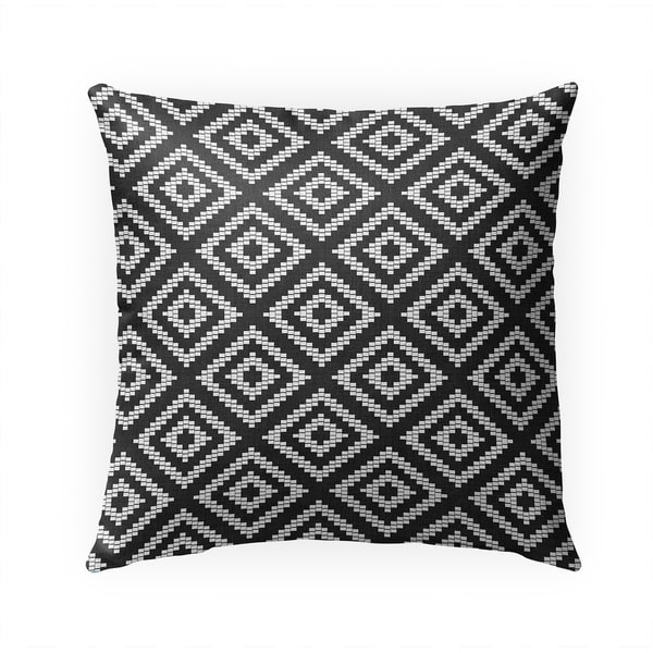 STAIRSTEP DIAMOND BW Indoor|Outdoor Pillow By Becky Bailey - 18X18