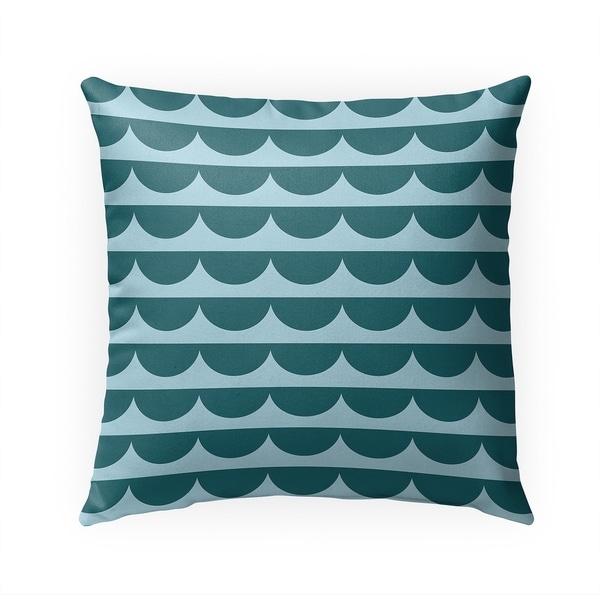 MID CENTURY SCALLOP TEAL Indoor|Outdoor Pillow By Becky Bailey - 18X18