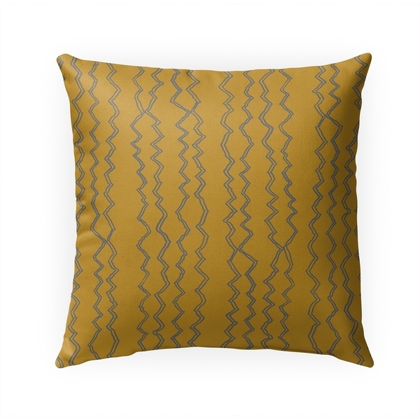 BERBER STRIPE MUSTARD GREY Indoor|Outdoor Pillow By Becky Bailey - 18X18