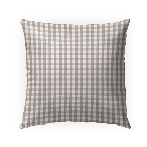 SMALL PLAID BEIGE Indoor|Outdoor Pillow By Becky Bailey - N/A - 18X18